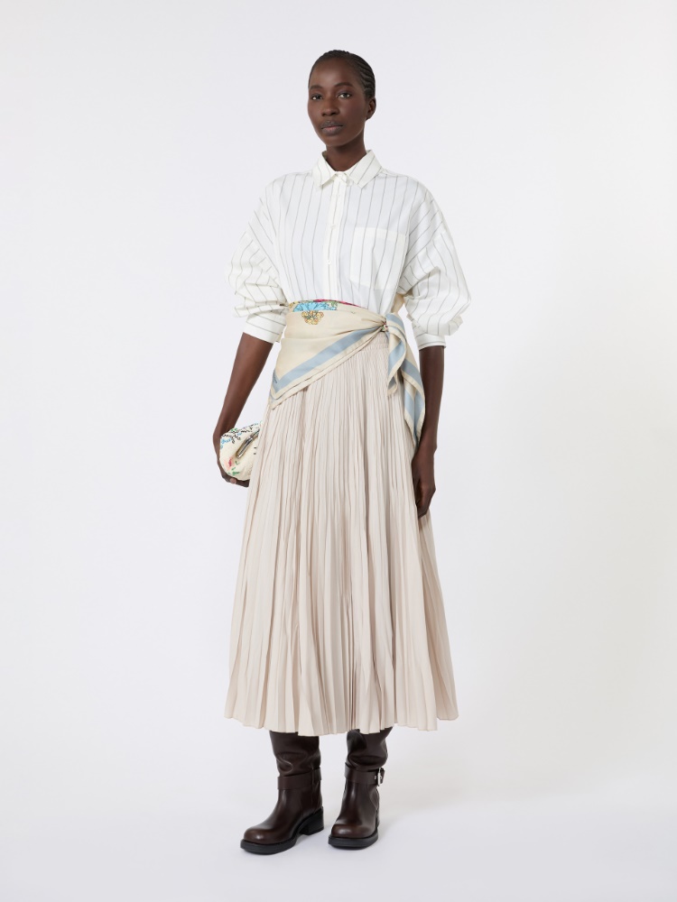 Plissé-pleated skirt - IVORY