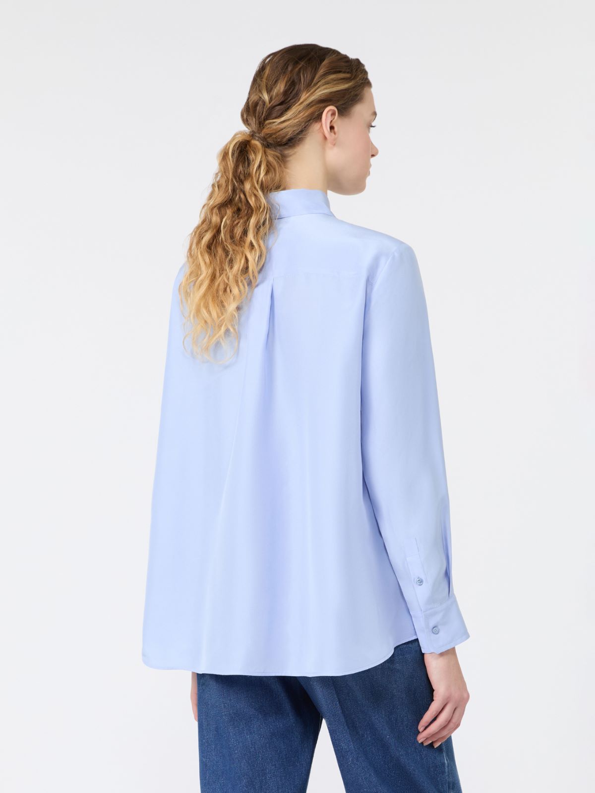 Silk Habotai shirt - LIGHT BLUE - Max Mara - 3