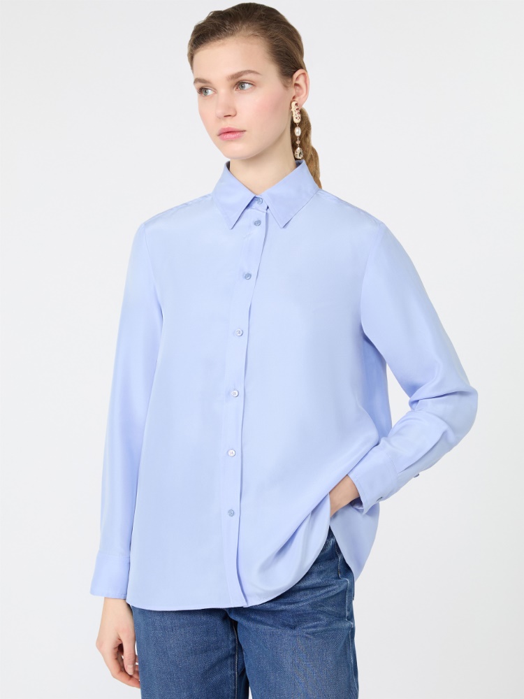 Silk Habotai shirt - LIGHT BLUE - Max Mara - 4