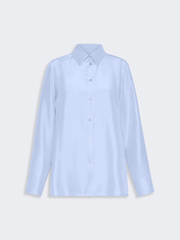 Silk Habotai shirt - LIGHT BLUE