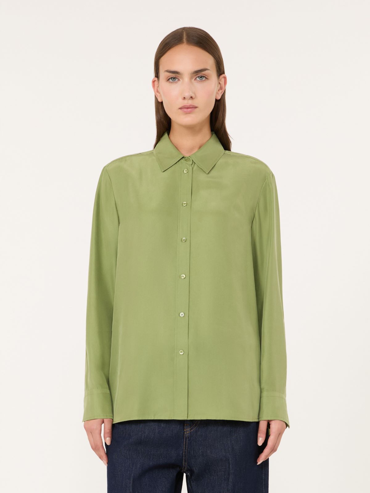 Silk Habotai shirt - GREEN - Max Mara - 2