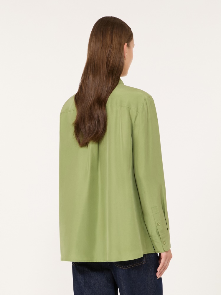 Silk Habotai shirt - GREEN - Max Mara - 3