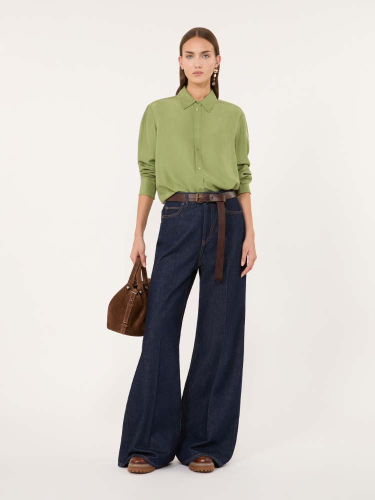 Silk Habotai shirt - GREEN - Max Mara