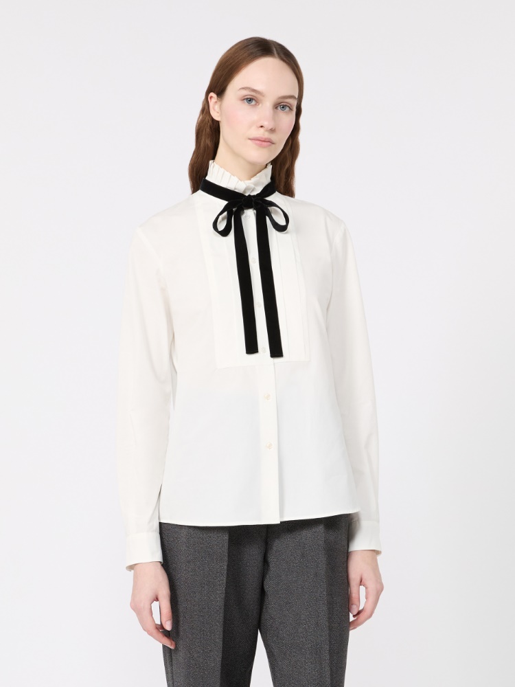 Poplin tuxedo shirt - OPTICAL WHITE - Max Mara - 2
