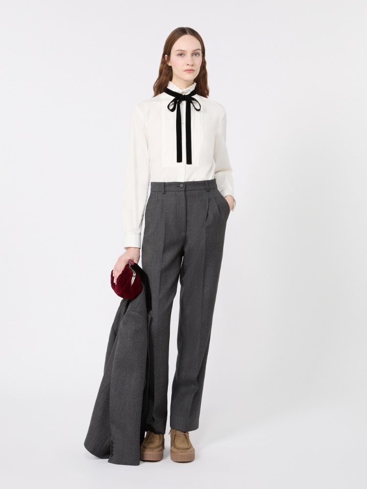 Poplin tuxedo shirt - OPTICAL WHITE - Max Mara