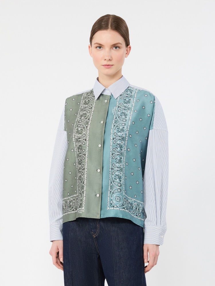 Technical twill and cotton poplin shirt - KAKI - Max Mara - 2