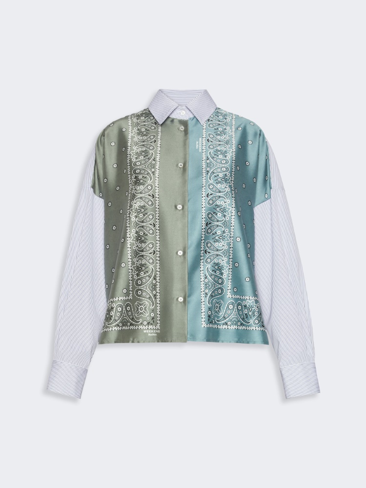 Technical twill and cotton poplin shirt - KAKI
