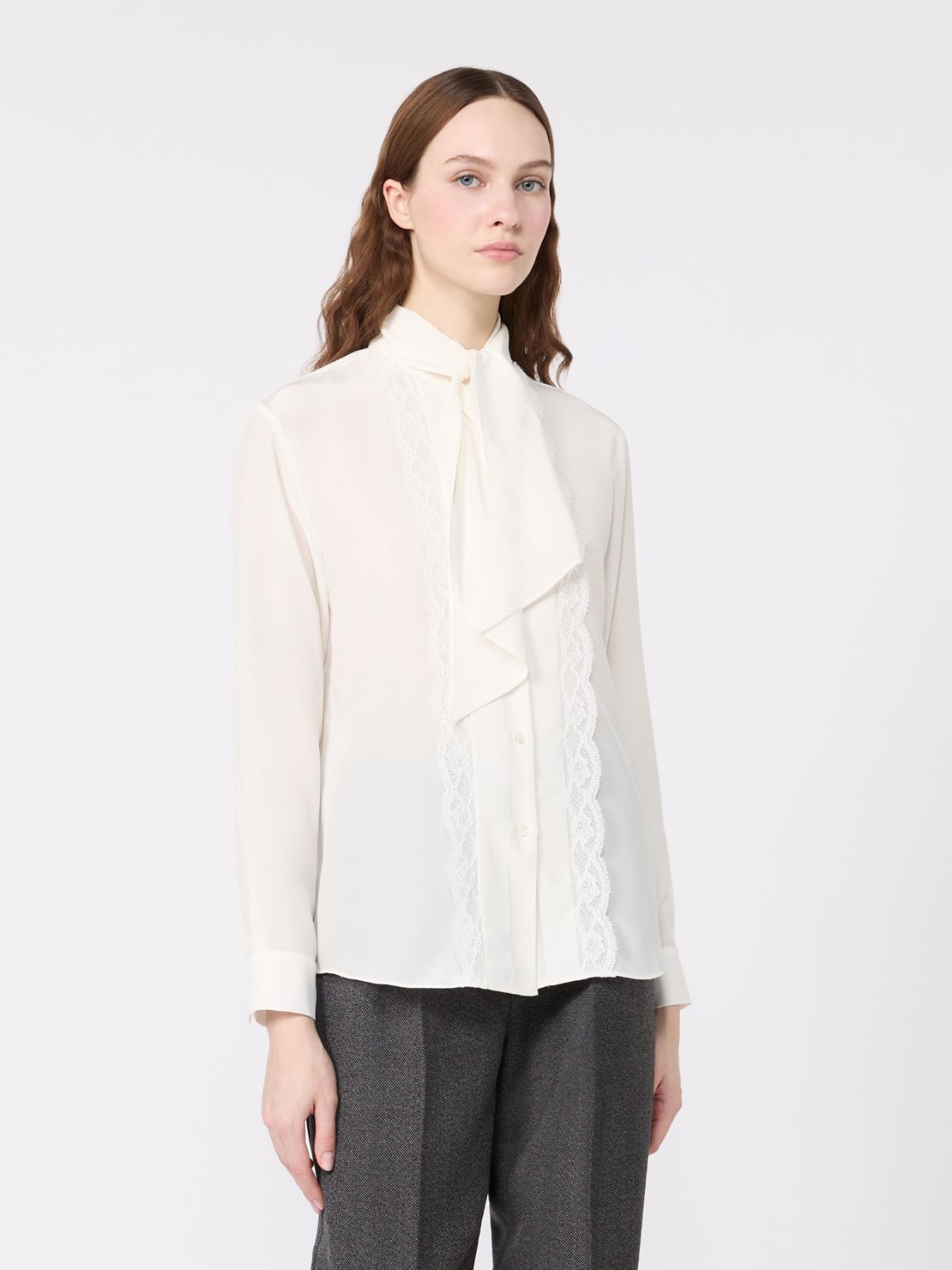 Silk crêpe de Chine shirt - OPTICAL WHITE - Max Mara - 2