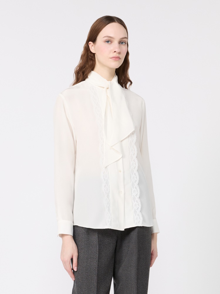 Silk crêpe de Chine shirt - OPTICAL WHITE - Max Mara - 2