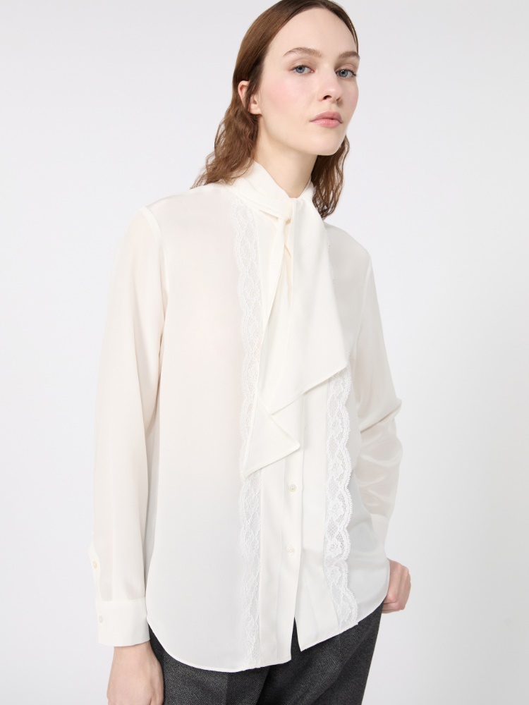 Silk crêpe de Chine shirt - OPTICAL WHITE - Max Mara - 4