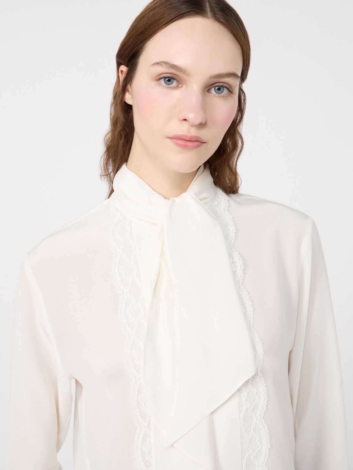 Silk crêpe de Chine shirt - OPTICAL WHITE - Max Mara - 5