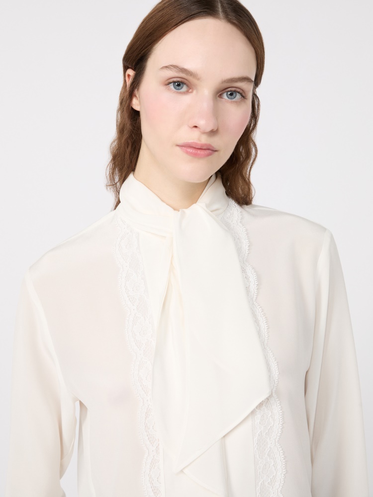Silk crêpe de Chine shirt - OPTICAL WHITE - Max Mara - 5