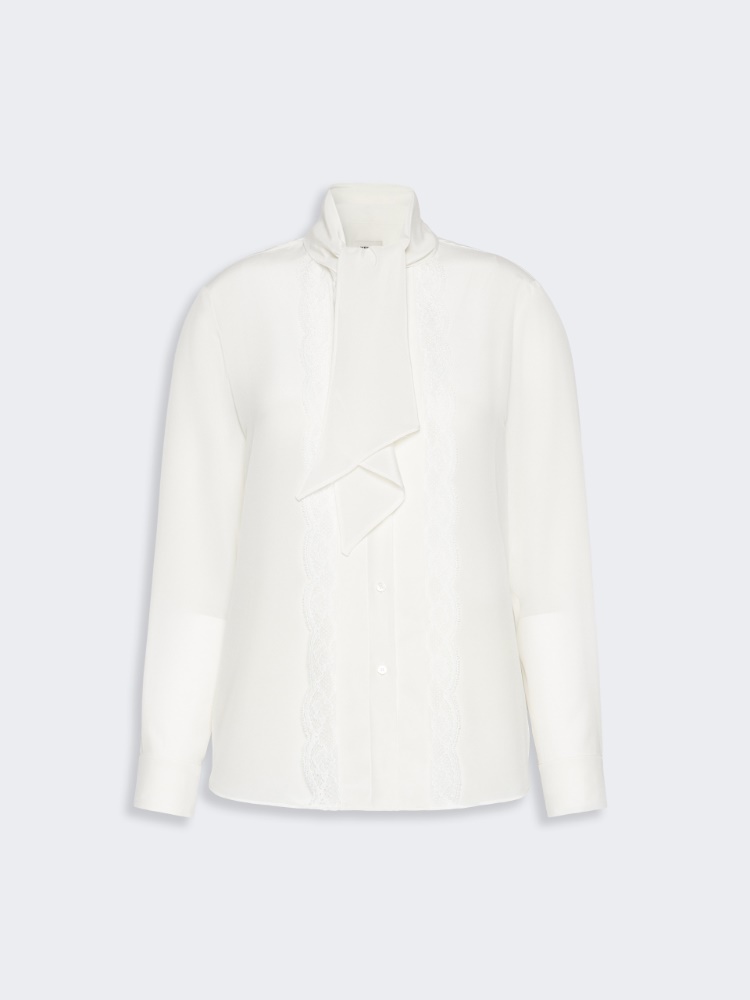 Silk crêpe de Chine shirt - OPTICAL WHITE