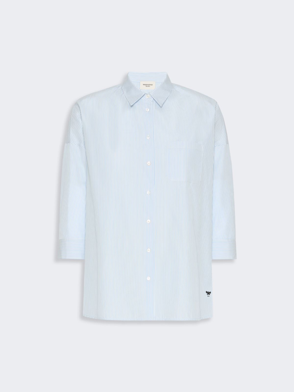 Boxy cotton poplin shirt - LIGHT BLUE - Max Mara - 6