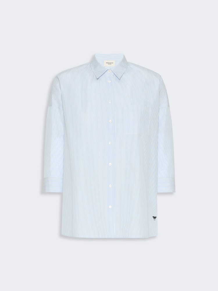 Boxy cotton poplin shirt - LIGHT BLUE - Max Mara - 6