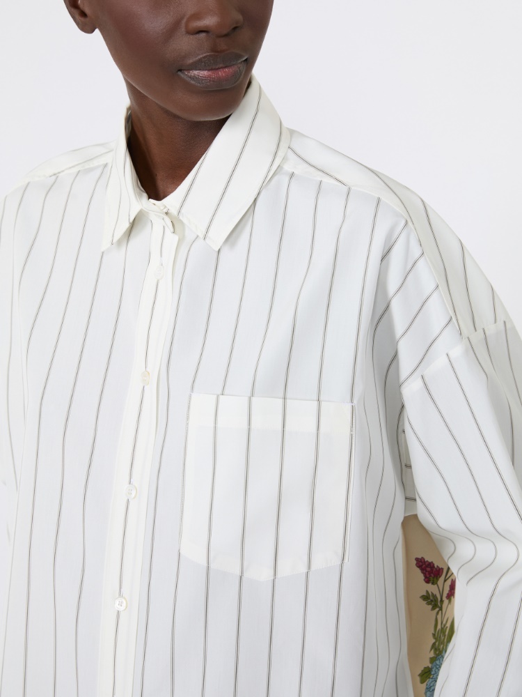 Cotton shirt with a contrasting back - BROWN - Max Mara - 5