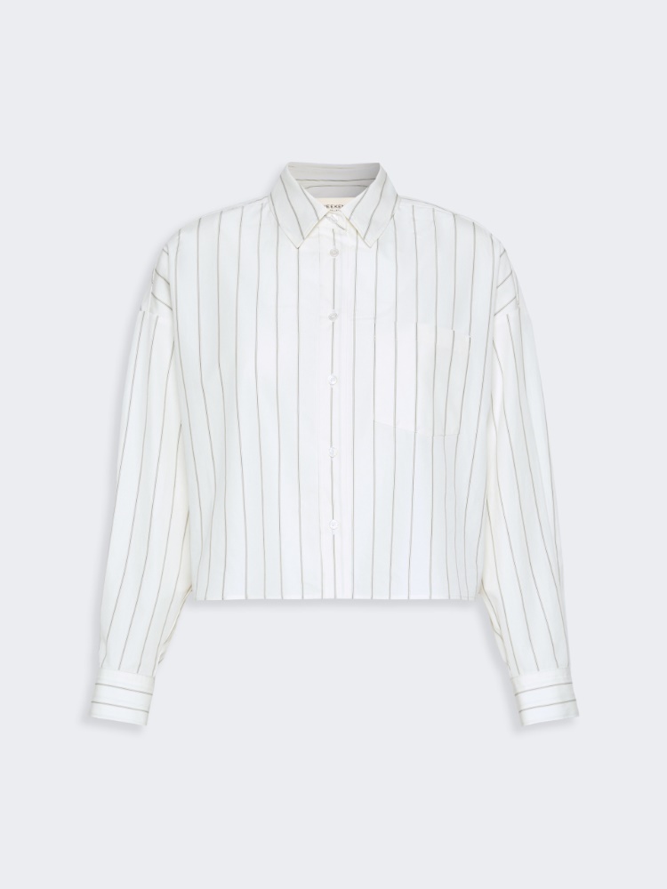 Cotton shirt with a contrasting back - BROWN