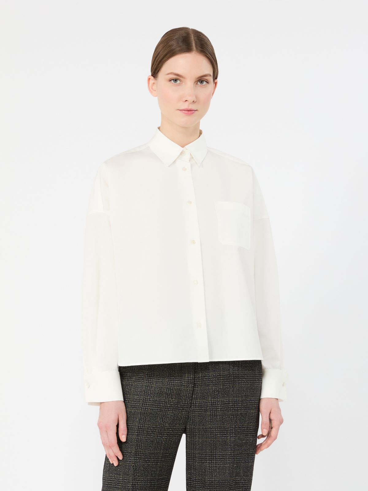 Hemdbluse aus Baumwollpopeline - WEISS - Max Mara - 2