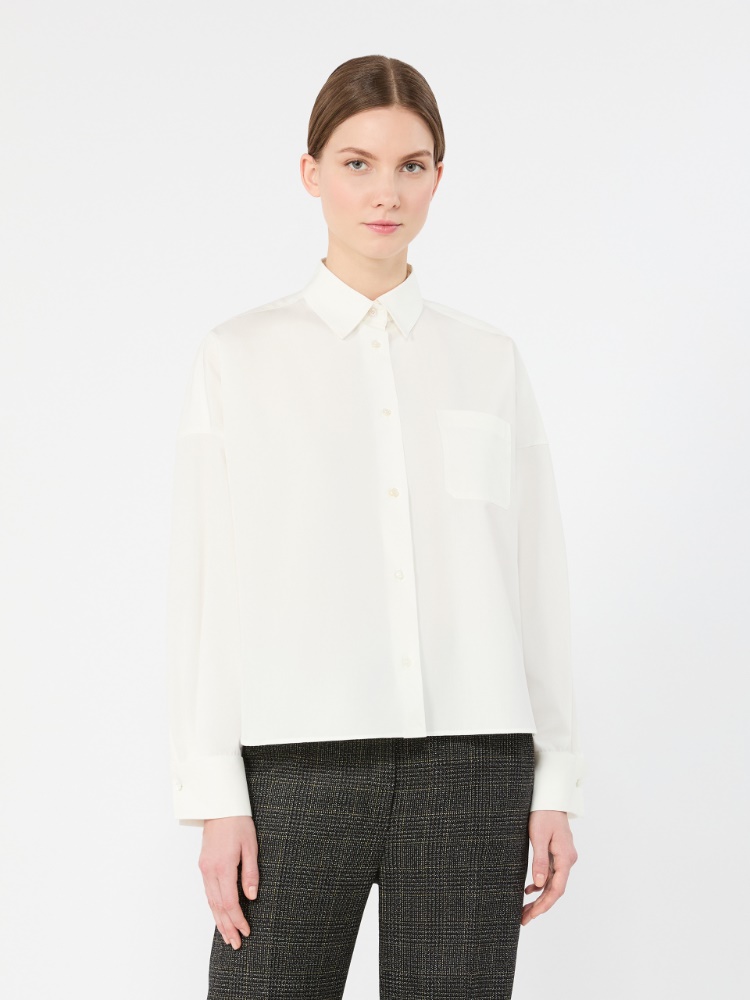 Hemdbluse aus Baumwollpopeline - WEISS - Max Mara - 2