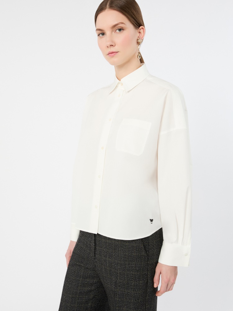Hemdbluse aus Baumwollpopeline - WEISS - Max Mara - 4