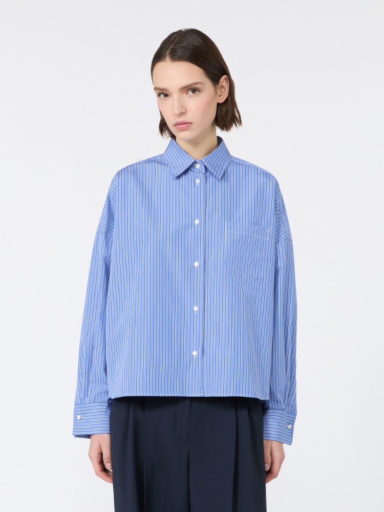 Cotton poplin shirt - CORNFLOWER BLUE - Max Mara - 2