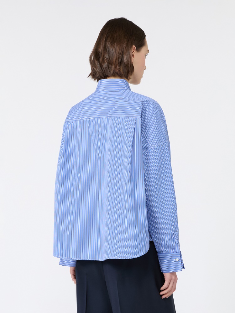 Cotton poplin shirt - CORNFLOWER BLUE - Max Mara - 3