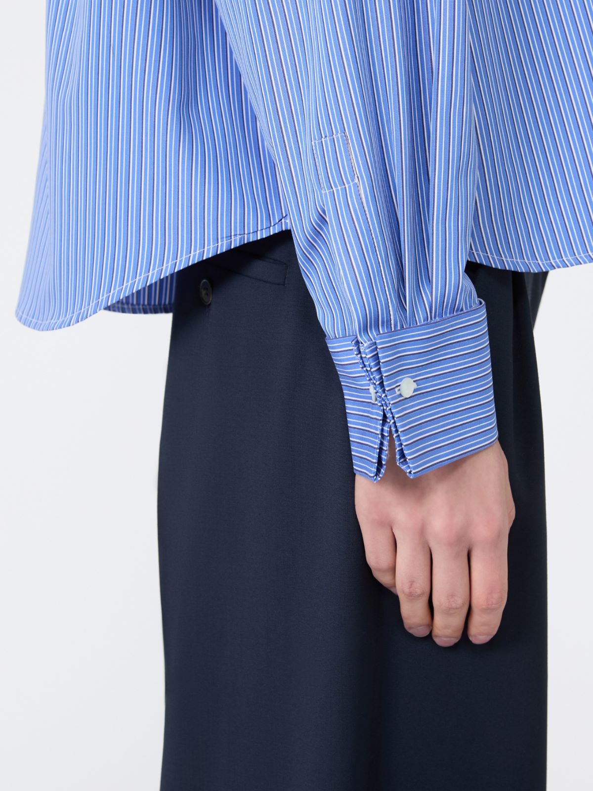 Cotton poplin shirt - CORNFLOWER BLUE - Max Mara - 5