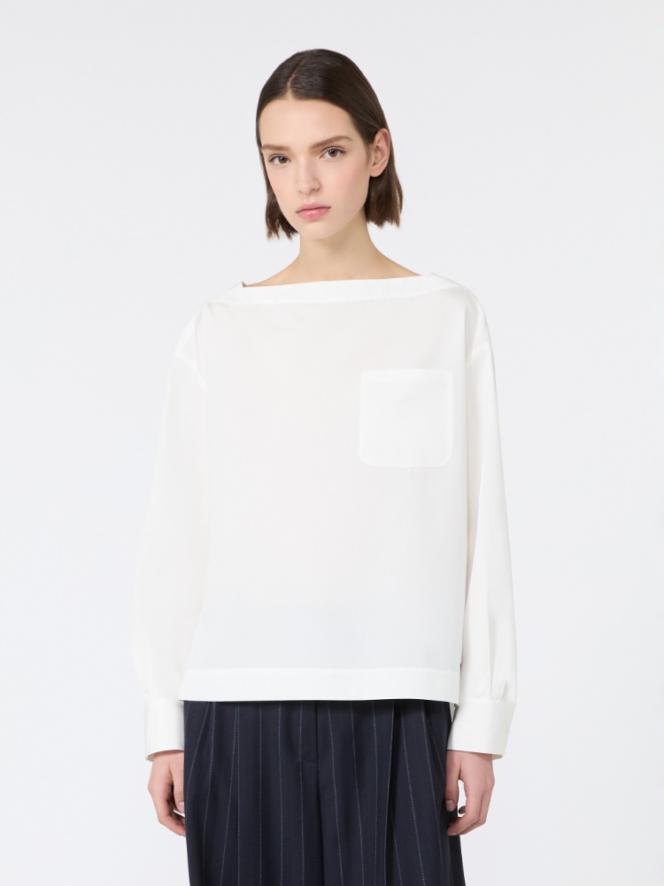 Cotton poplin blouse - WHITE - Max Mara - 2