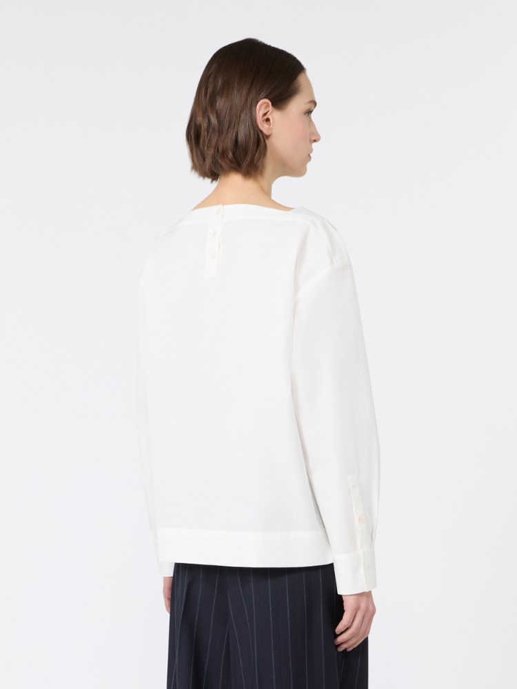Cotton poplin blouse - WHITE - Max Mara - 3