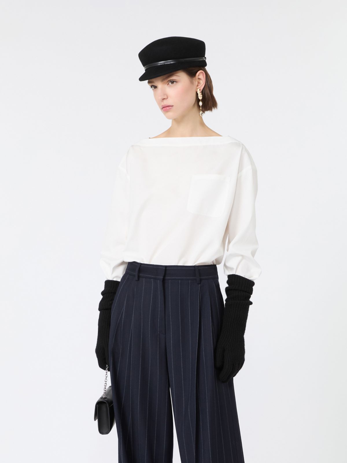 Cotton poplin blouse - WHITE - Max Mara - 4