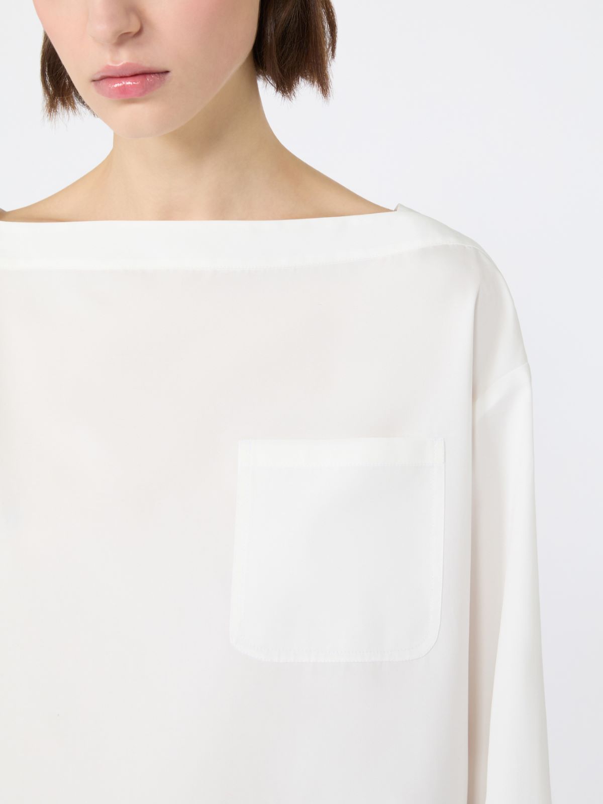 Cotton poplin blouse - WHITE - Max Mara - 4