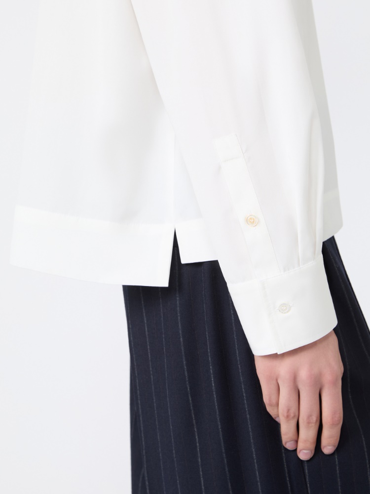Cotton poplin blouse - WHITE