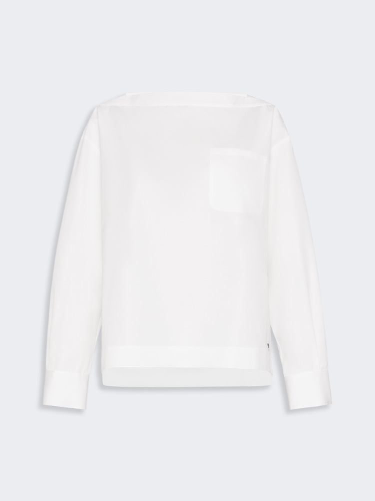 Cotton poplin blouse - WHITE