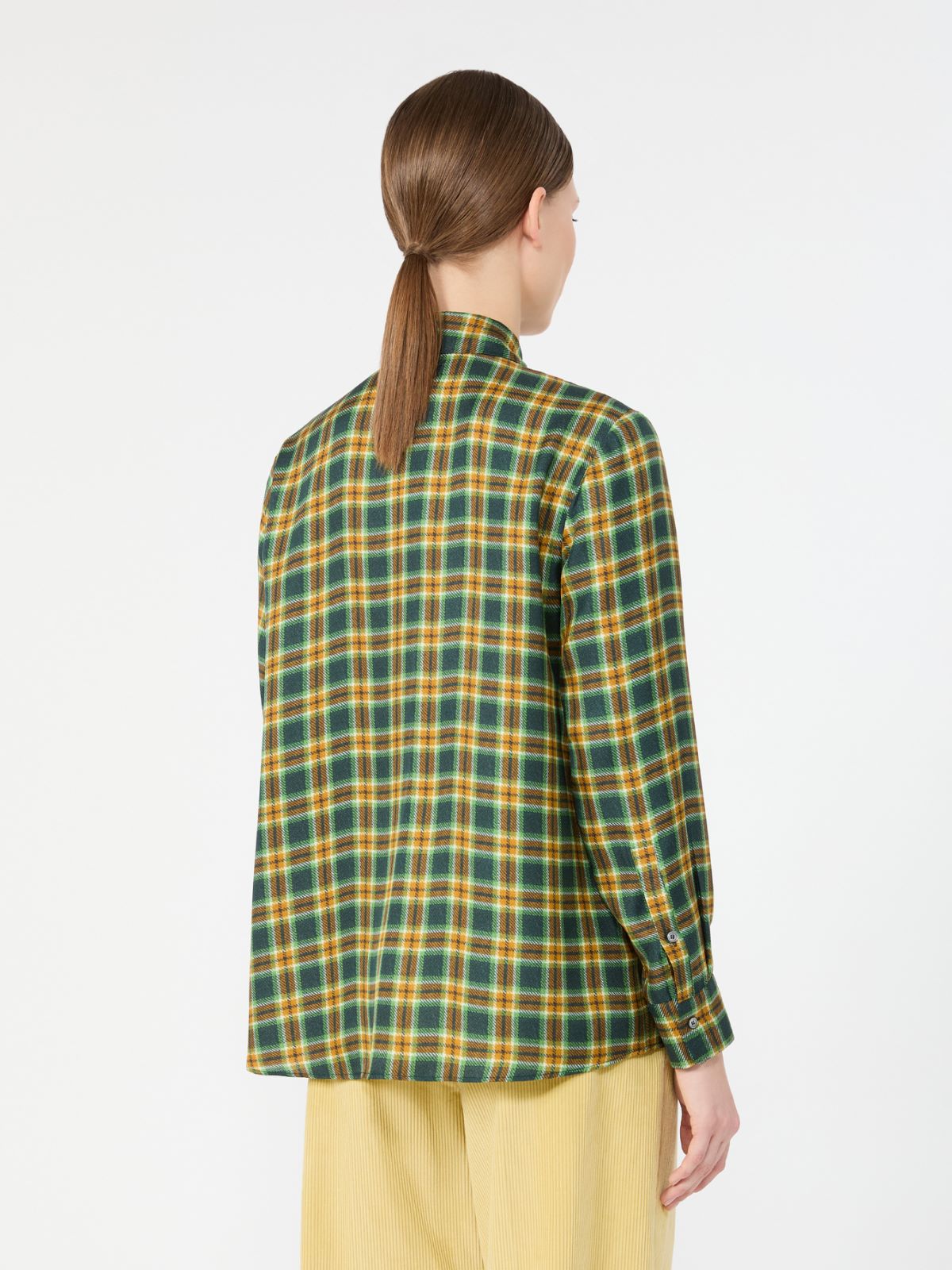 Camicia in twill di seta Check - VERDE - Max Mara - 3