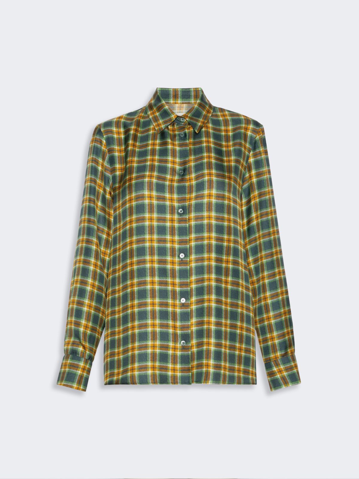 Camicia in twill di seta Check - VERDE - Max Mara - 5