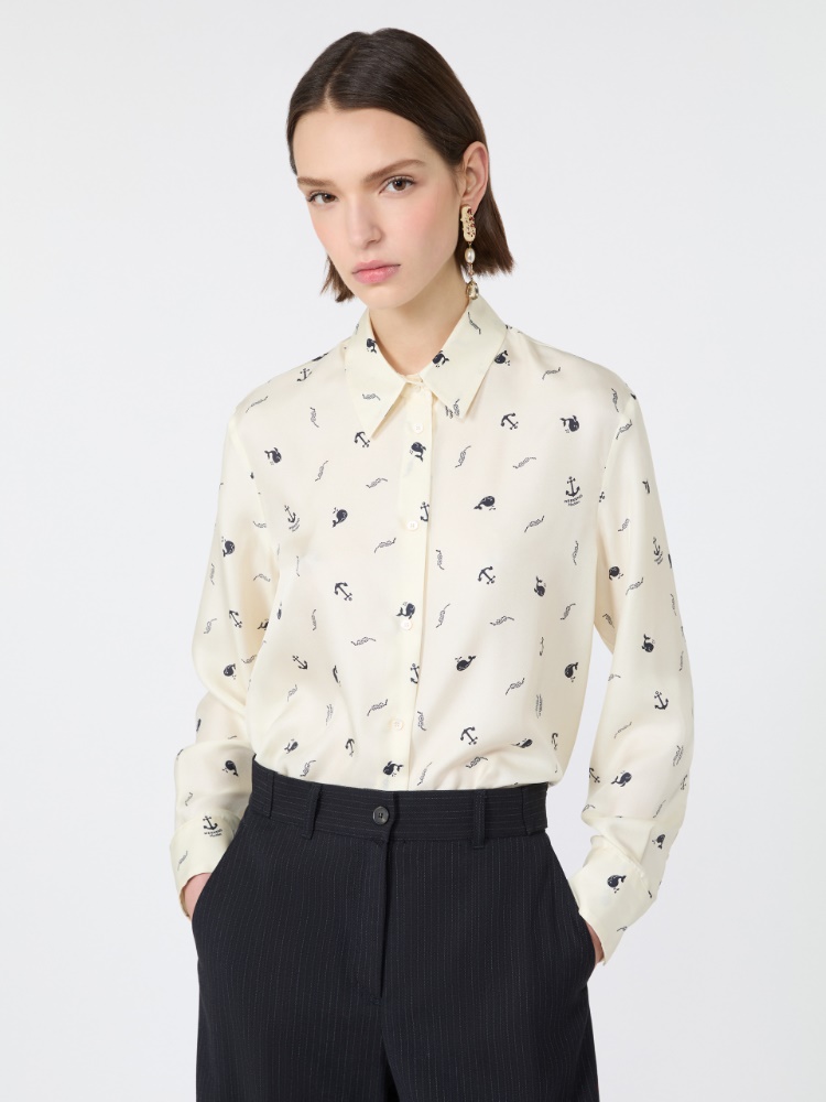 Printed silk shirt - IVORY - Max Mara - 4