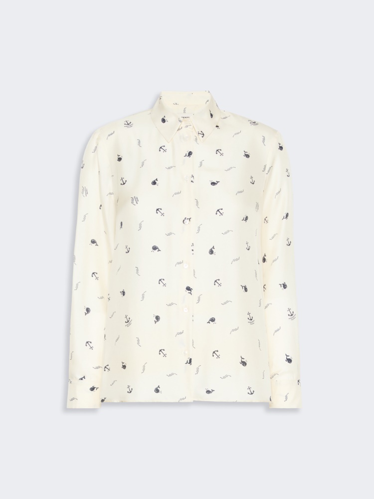 Printed silk shirt - IVORY