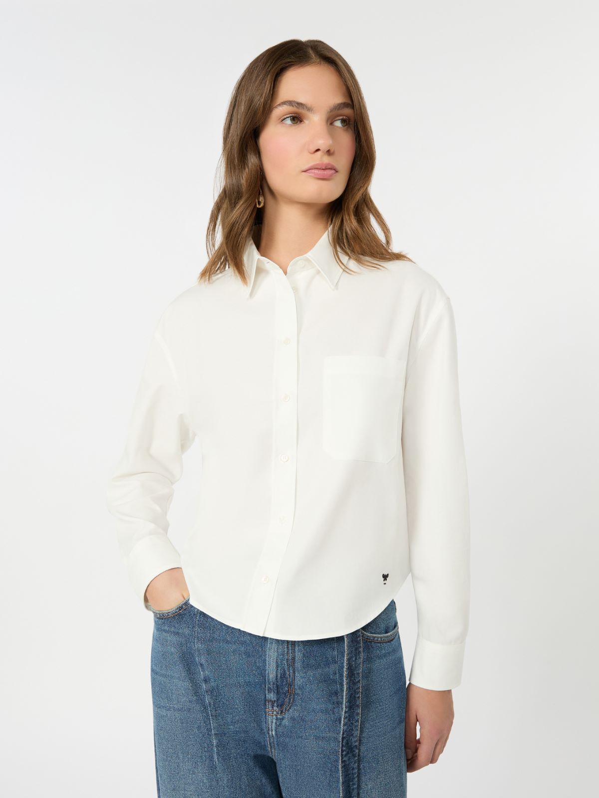 Cotton Oxford shirt - WHITE - Max Mara - 4
