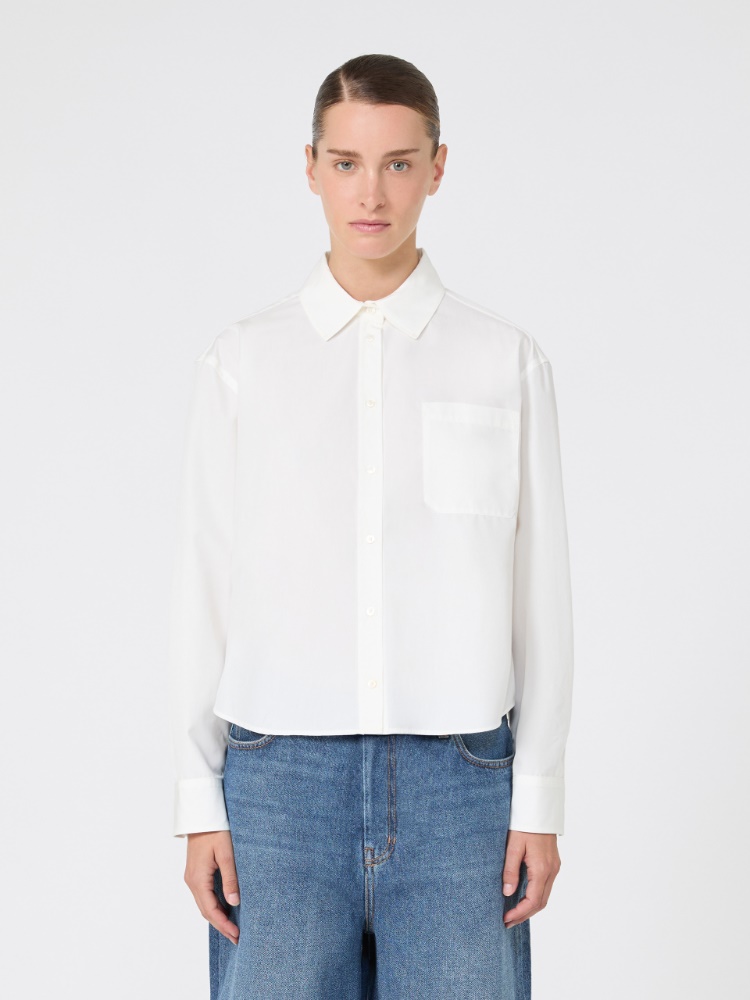 Cotton poplin shirt - WHITE - Max Mara - 2