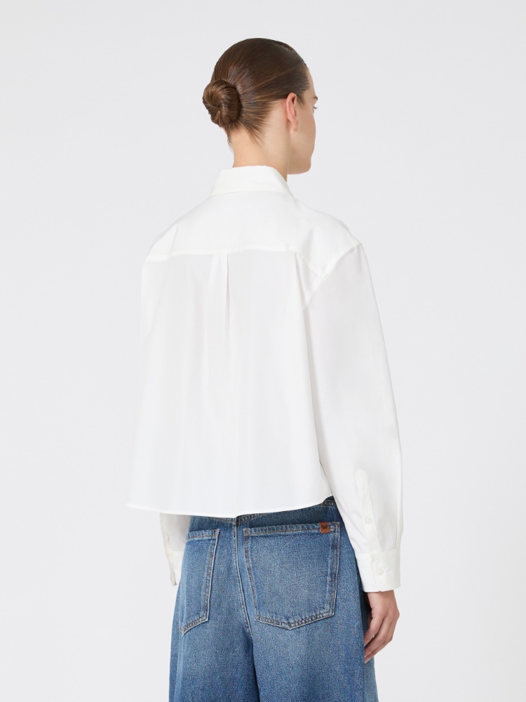Cotton poplin shirt - WHITE - Max Mara - 3