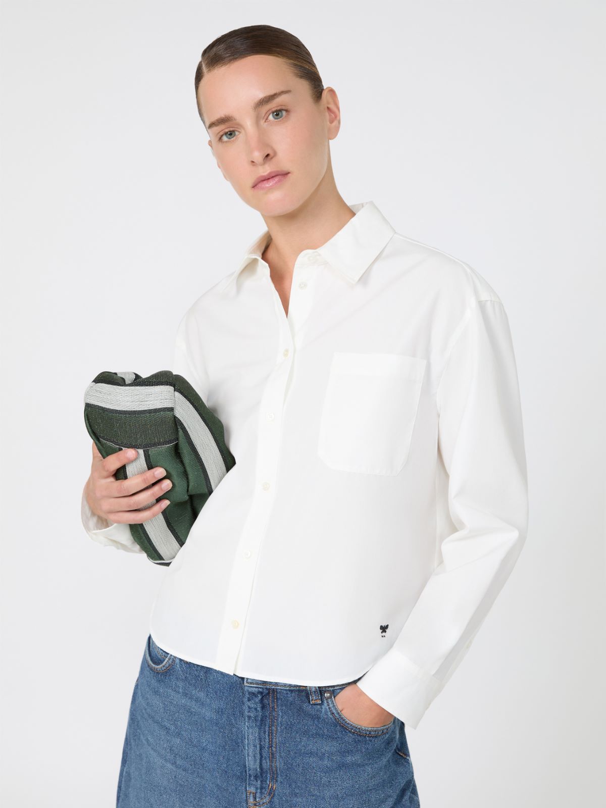 Cotton poplin shirt - WHITE - Max Mara - 4