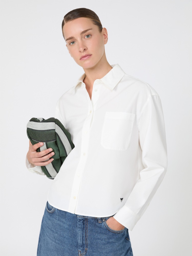 Cotton poplin shirt - WHITE - Max Mara - 4