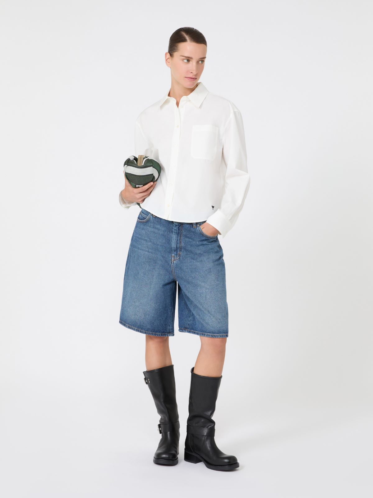 Cotton poplin shirt - WHITE - Max Mara