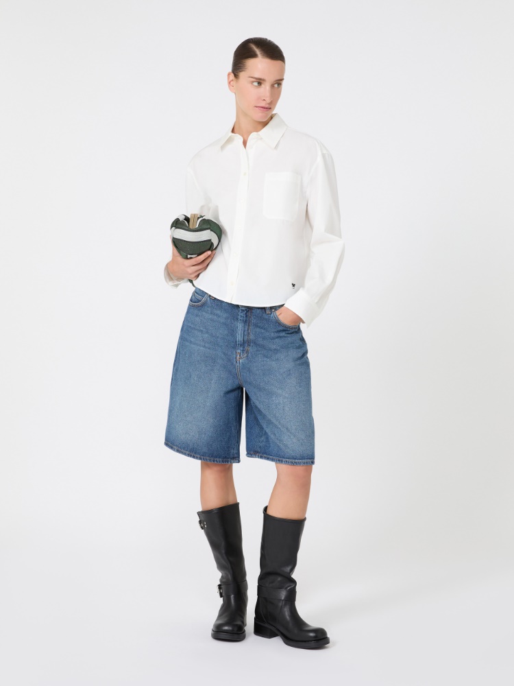 Cotton poplin shirt - WHITE - Max Mara