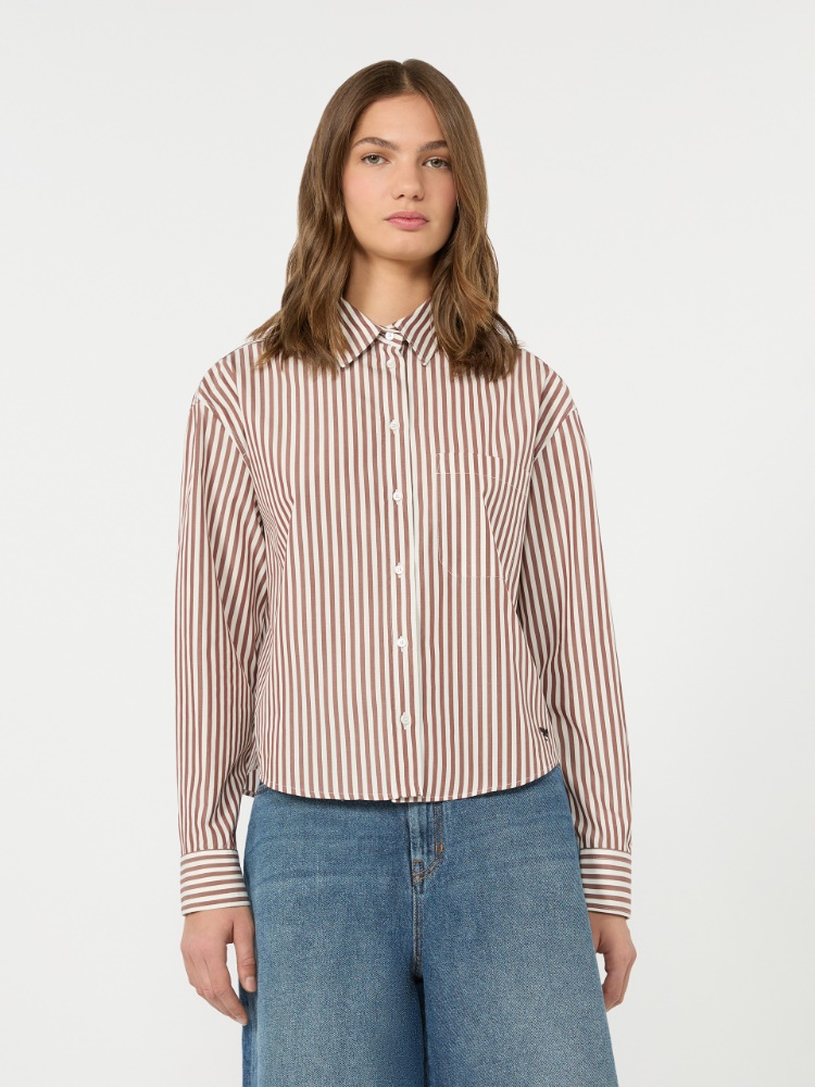Cotton poplin shirt - TERRA COTTA - 2