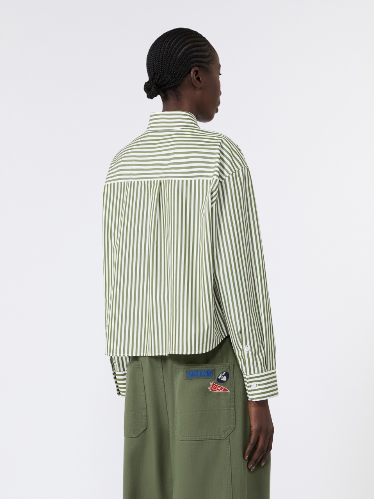 Cotton poplin shirt - GREEN - 3