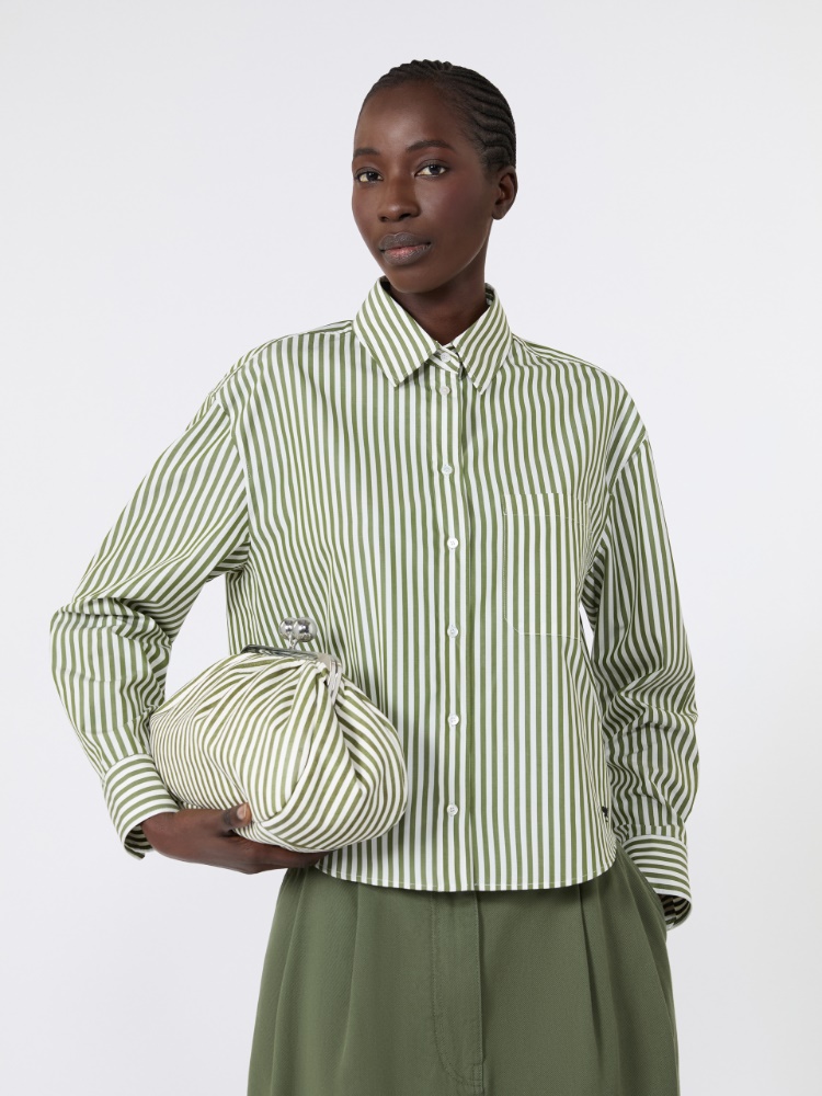 Cotton poplin shirt - GREEN - 4