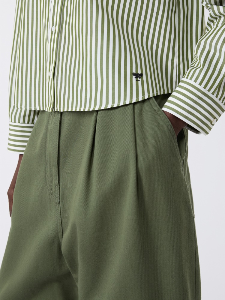 Cotton poplin shirt - GREEN - 5
