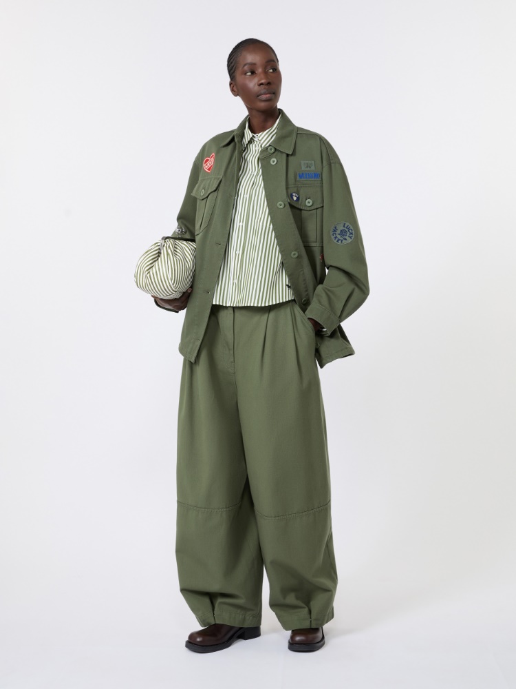 Cotton poplin shirt - GREEN
