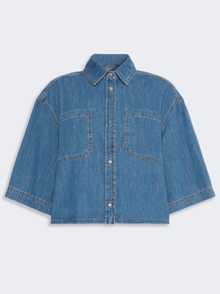 Boxy denim shirt - NAVY